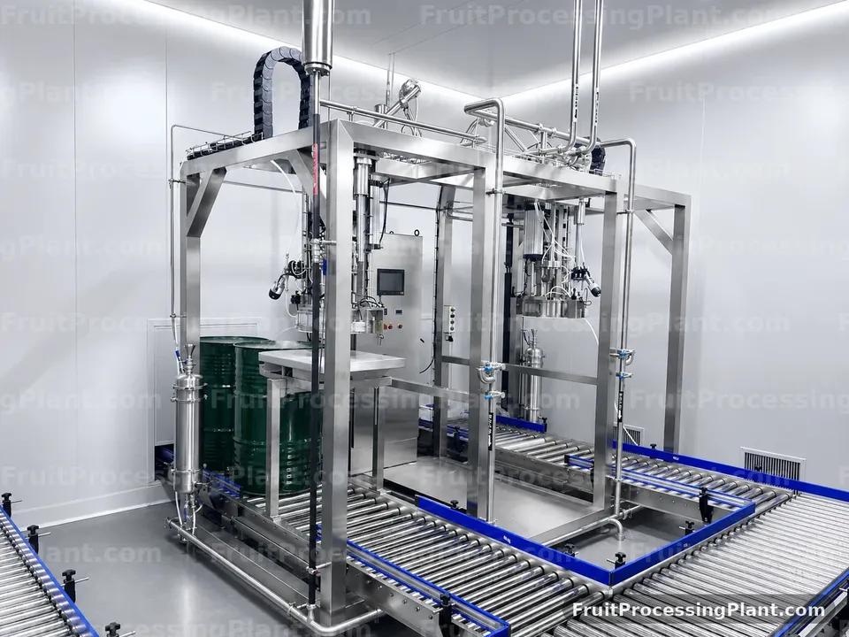 Aseptic filling equipment for fruit processing plant