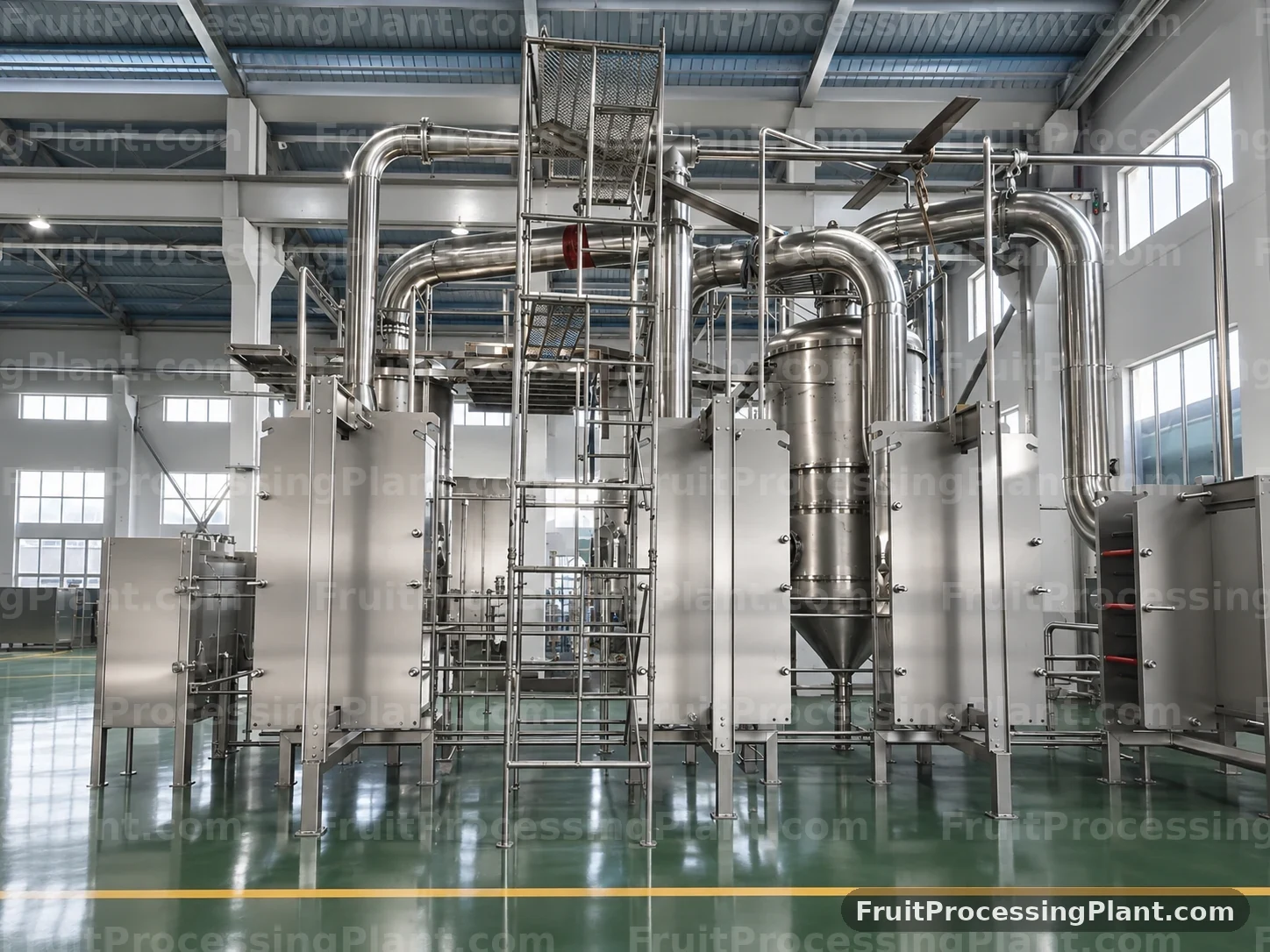 Équipements d’évaporation et de concentration pour jus de fruits et purées de usines. Image
